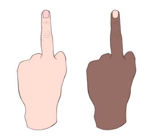the middle finger（ミドルフィンガー）・中指を立てるハンドサインのイラスト
