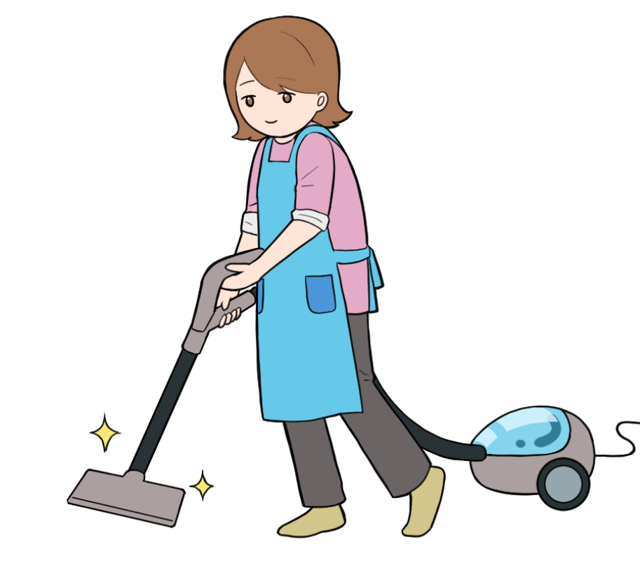 掃除をする主婦・女性のイラスト | いらすとテイクアウト