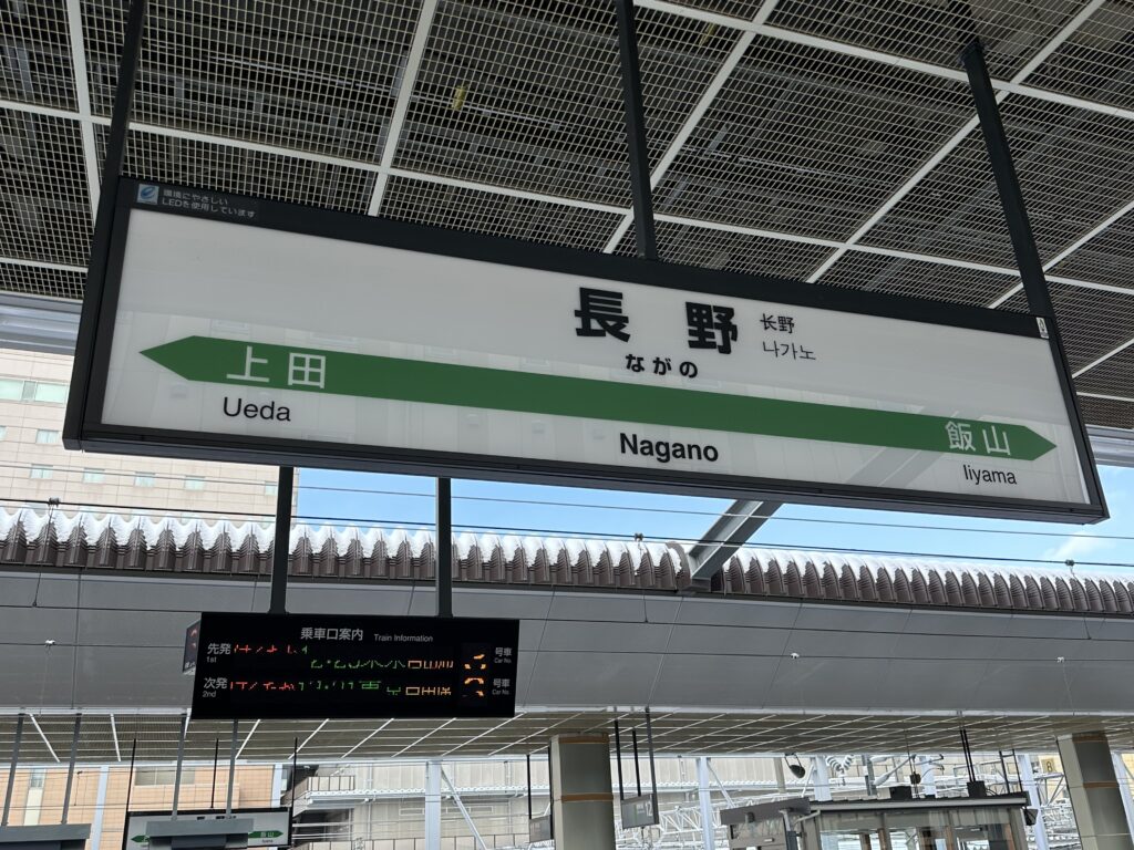長野駅の駅名版