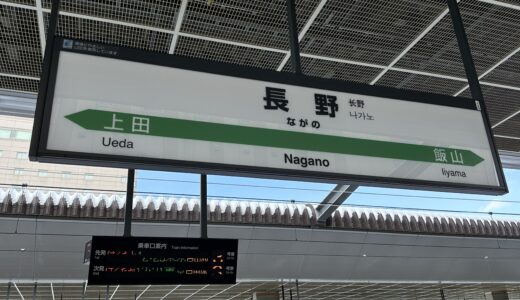 長野駅の駅名板の写真