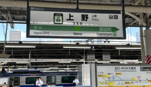 上野駅の駅名板