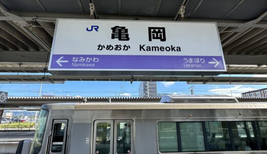 亀岡駅の駅名板