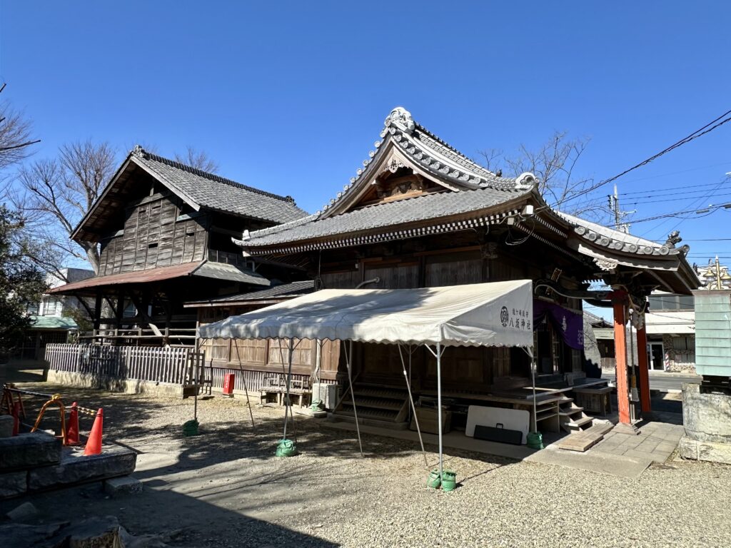 八坂神社の拝殿・幣殿・本殿（龍ヶ崎市）