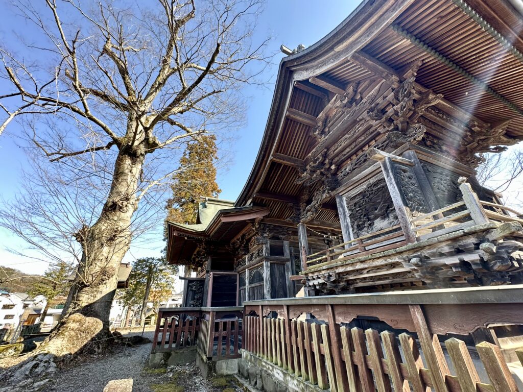 下仁田諏訪神社の社殿と御神木